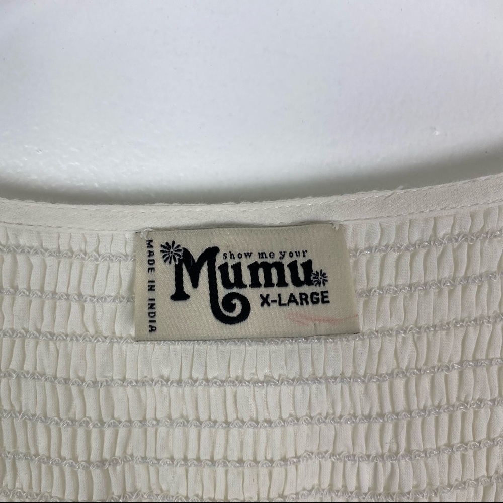 White Embroidered Square-Neck Mini Dress - Picture 5 of 9